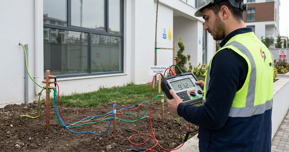 Megger cihazı ile bina topraklama direncinin ölçülmesi ve teknik kontrol süreci